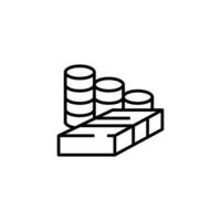 stacks of coins and cash outline icon design good for web or mobile app vector