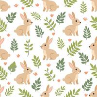 simple illustration Seamless Pattern Cute Rabbit vector