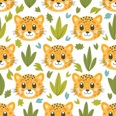 simple illustration Seamless Pattern Cute Cheetah