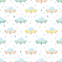 seamless pattern UFO with pastel colors vector