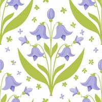 Seamless Pattern Bluebell Flower vector