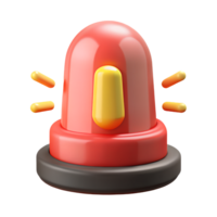 3D Render of a Cute Cartoon Red and Yellow Alarm Light Icon Perfect for App Design and Website UI png
