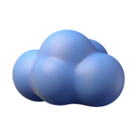 Abstract 3D Render of a Blue Cloud Shape Ideal for Technology and Data Storage Concepts png