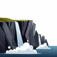 Dark, jagged cliffs with steam rising from below vector