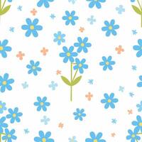 Seamless Pattern Forget-Me-Not Flower vector
