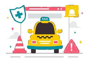 Illustration of Emergency Taxi via Smartphone App with Fast Call and GPS Tools vector