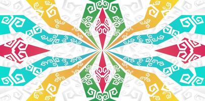 abstract geometric pattern with shapes colorful ethnic patterned isolated white backgrounds for business card template, banner, flyer, covering calendar, web banner, sign, website header, landing page vector