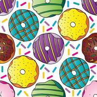 Seamless pattern with colorful donuts. vector