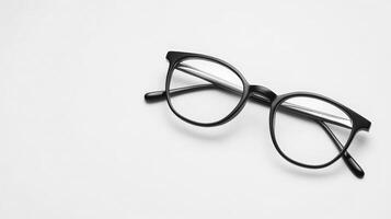Black Eyeglasses On White Background photo