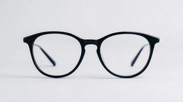 Black Round Eyeglasses On White Background photo