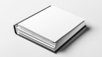 Blank White Book Mockup On Gray Background photo