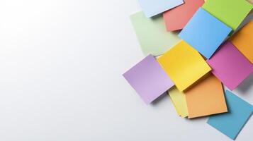 Colorful Square Papers On Gray Background photo
