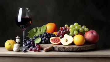 Rustic Fruit and Wine Arrangement photo
