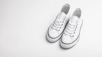 Canvas Sneakers on White Background Minimalist Product Photography photo