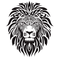Lion Head Logo with Intricate Patterns png