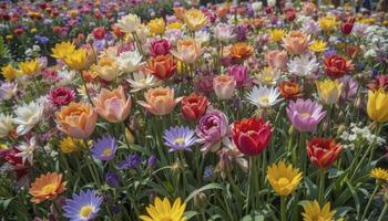 Spring Flower Field A Colorful Display photo