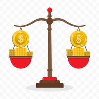 Illustration of dollar currency scale with Uzbekistani sum currency. Simple design vector