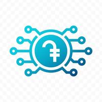 illustration of Armenian dram digital currency icon in blue color vector