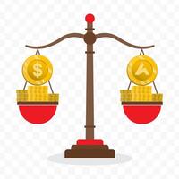 Illustration of dollar currency scale with Ardor currency. Simple design vector