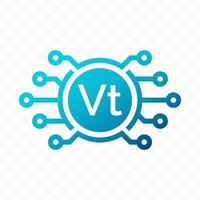 illustration of Vanuatu Vatu digital currency icon in blue color vector