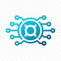 illustration of any currency symbol digital currency icon in blue color vector
