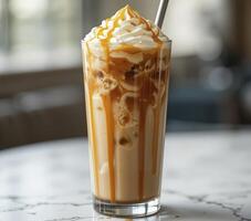 Iced Caramel Coffee With Whipped Cream photo