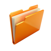 Folder icon, 3d yellow folder icon, 3d folder icon isolated on transparent background png