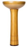 Stylish wooden stand for displaying decorative items on a transparent background png