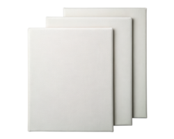 Set of blank canvas notebooks for notes and sketches on a transparent background png