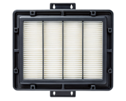 Air filter cartridge for improved airflow quality on a transparent background png