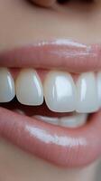 Bright and Healthy Smile Close-Up Showcasing Perfect Teeth and Glossy Lips photo