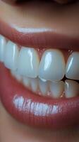 Smiling With Bright White Teeth and Healthy Gums During a Sunny Outdoor Setting photo