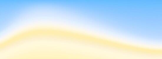 Calm beach gradient background. Abstract ocean coast wallpaper. Smooth wavy seaside line backdrop. Pastel light blue and yellow blurred waves concept. Soft summer vacation banner template. vector