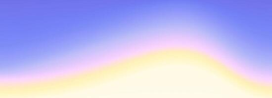 Calm beach gradient background. Abstract sunset ocean coast wallpaper. Smooth wavy seaside line backdrop. Pastel purple and yellow blurred waves concept. Soft summer vacation banner template. vector
