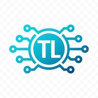 illustration of Turkey Lira digital currency icon in blue color vector