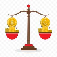 Illustration of dollar currency scale with Cent Centavo currency. Simple design vector