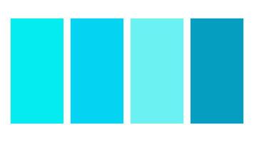 Aqua, Turquoise, Cyan, Blue Grotto color palette. Set of bright color palette combination in rgb hex. Color palette for ui ux design. Abstract illustration for your graphic design, banner, poster vector