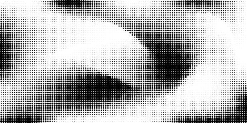 Halftone dotted background. Black and white fluid halftone pixelated backdrop. Grit dots texture. Halfton dots overlay for posters, cover, banner, poster, presentation