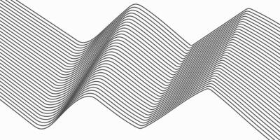 Abstract geometric line background. Simple black and white motion line art backdrop design. Dynamic background with lines vector