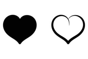 Collection of Heart Icons Symbol of Love Flat Style Modern Design Illustration on White Background vector