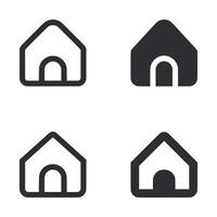 Four different house icons are shown in a row vector