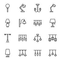 A set of 12 different types of light fixtures vector