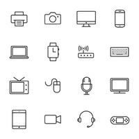 A set of icons for various electronic devices, including a keyboard, mouse vector