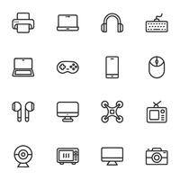 Outline Electronics and Devices Icon Set vector