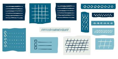 Hand sketched geometric plaid pattern with pencil strokes and lined grid for note-taking and design vector