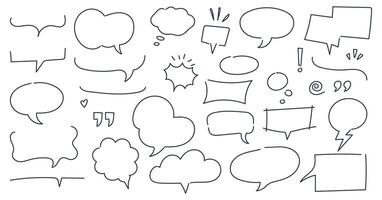 Speech bubble collection, line frame text design, talk, dialog, chat vector