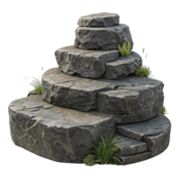 Stack of dark gray stone on transparent background png