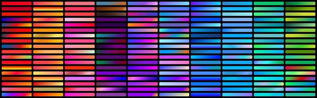 Vibrant Gradient Color Palette Grid In Rainbow Bright Neon Spectrum. Ideal For UI, Digital Interface, Design Systems, Web Themes. Vivid Colored Bars. Illustration vector