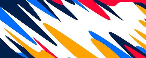 Colorful Abstract Geometric Background With Red, Blue, Yellow Shapes On White. Modern Dynamic Pattern For Poster, Banner, Cover, Or Branding Design. Illustration vector