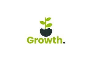 Sprout and soil logo symbolizing nature, progress, and new beginnings. Suitable for branding related to environment, wellness, or innovation. vector